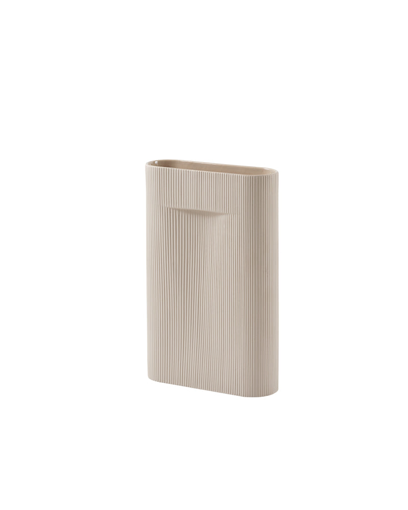 Ridge - Jarrón de flores beige 48,5cm
